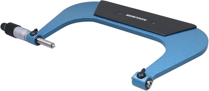 Accusize Industrial Tools 5-6'' by 0.001'' Screw Thread Micrometer with 3 Anvil in Fitted Box, S916-C755 | 3 Anvil Sets: 13-9, 8-5, 4.5-3.5 TPI, 0.001" Resolution, ±0.00016" Accuracy