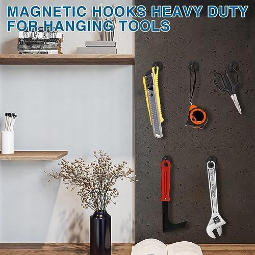 LOVIMAG Magnetic Hooks, Cruise Essentials 2026, 12 Pack-30LBS | Heavy Duty Strong Magnet Hook for Cruise Cabin, Refrigerator Fridge, Ship, Classroom, Kitchen Grills, Black