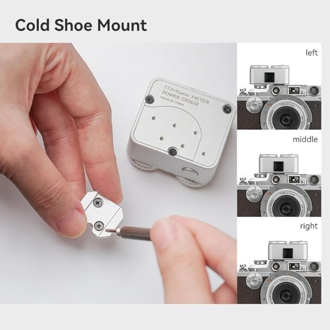 TTartisan Light Meter II, Real-time Metering Tool, Two Dial to Adjust ISO, Aperture and Shutter Speed, Compatible with Older Leicas and Similar Rangefinder Cameras