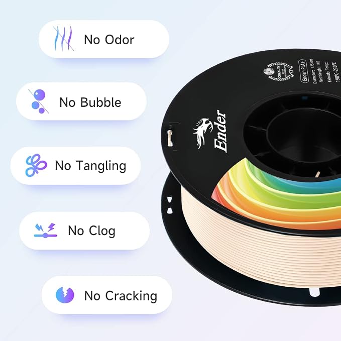 Creality 3D Printer Filament, PLA Plus Filament 1.75mm Beige, PLA Pro Toughness Upgraded Dimensional Accuracy +/- 0.03mm, 1KG Spool(2.2lbs) Ender PLA+ Filament for Most 3D Printer