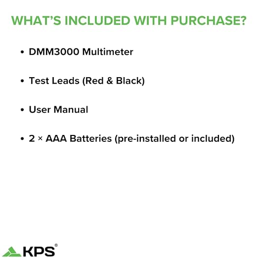 KPS DMM3000 TRMS Multimeter – 1000V with NCV, Low-Pass Filter & Temp Probe | Excellent for Field Technicians and Troubleshooting