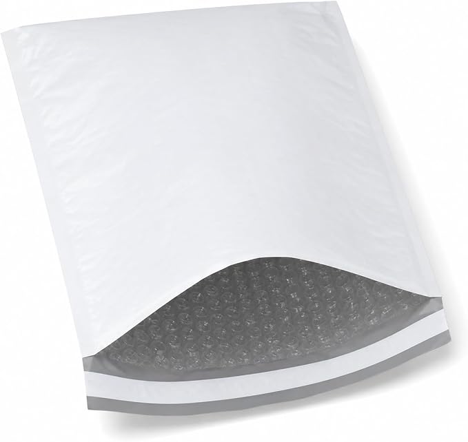 BOX USA Bubble Mailers 6-1/2" x 10" White (25-Pack) – Self-Seal Padded Envelopes with Bubble Lining, Poly Bubble Mailer Shipping Bags for Small Business, Ecommerce & Fulfillment Packaging