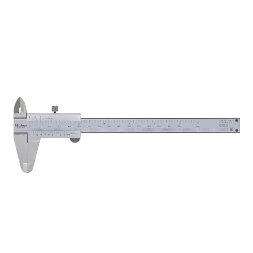 Mitutoyo 530-101 Vernier Calipers, Stainless Steel, for Inside, Outside, Depth and Step Measurements, Metric, 0"/0mm-150mm Range, +/-0.05mm Accuracy, 0.05mm Resolution, 40mm Jaw Depth | Stainless Steel