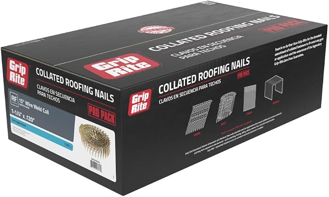 Grip-Rite Coil Roofing Nail 1-1/4" Long Smooth Shank 7200 / Box