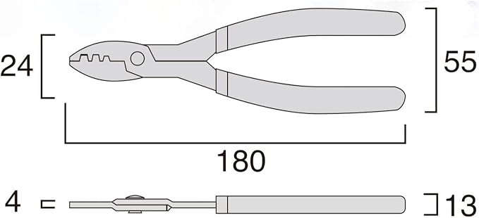 FUJIYA Tools, FA203, Crimping Pliers (for Faston terminal), 7 Inch