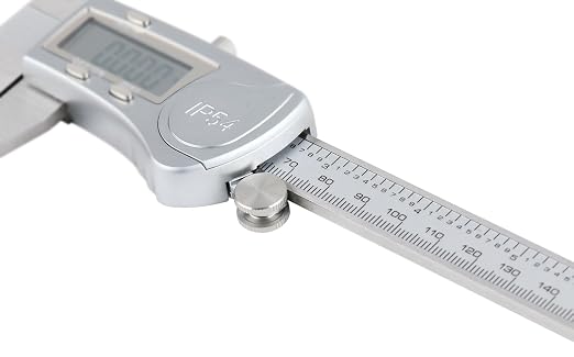 Accusize Industrial Tools Digital Caliper, 0-8''/0-200 mm Range by 0.0005''/0.01 mm Resolution, Large LCD, Ip54 Water Resistant, 2015-0200 | IP54 Water-Resistant, Stainless Steel, 0.0005 in/0.01 mm Resolution, ±0.03 mm Accuracy