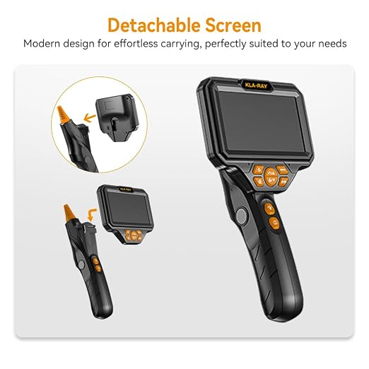US18-UD80 Articulating Borescope with Dual Lens, 5” IPS Screen, 8 LED Lights, 3-Level Brightness, IP67 Waterproof Oil-Resistant Inspection Camera with 8GB for Pipe & Machinery