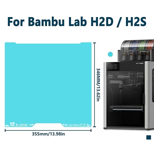 for bambulab H2D/H2S printplate, Cold Plate OMG Plate 350 x 320 mm Supertack Build Plate PEI Cool Plate Dual Head Printing 3D Printer H2D ACE Pro Printing Platform