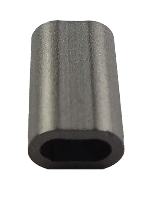 MIL-SPEC Stainless Steel Swage Sleeves Clip & Ferrules (5/32 inch) – Oval Duplex Wire Rope Cable Crimping Loop Fittings (Pack of 10)