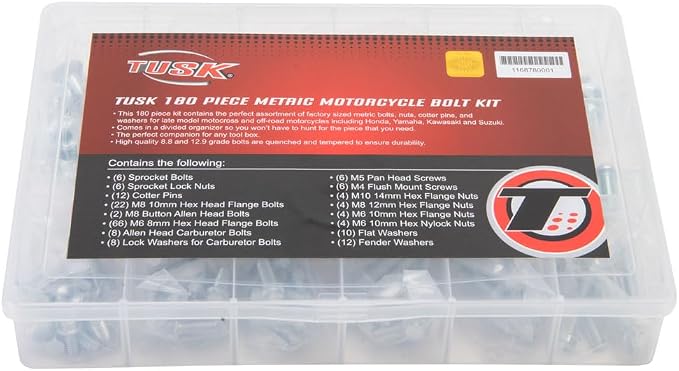 Tusk 180 Piece Metric Motorcycle Bolt Kit