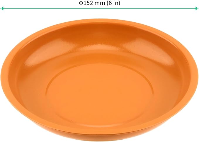 FUNSUEI 10 Packs 6 Inch Magnetic Tray, Stainless Steel Tool Magnetic Bowl, 15cm Round Magnetic Parts Tray Holder for Pins, Screws, Bolts, Nuts, Small Parts, Orange