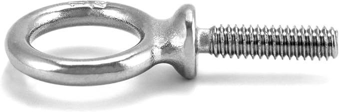 QWORK Eye Bolt, 50 Pack 1/4"-20 x 1 Marine Grade Stainless Steel Lifting Ring Threaded Eyebolt Machinery Shoulder Eyebolts