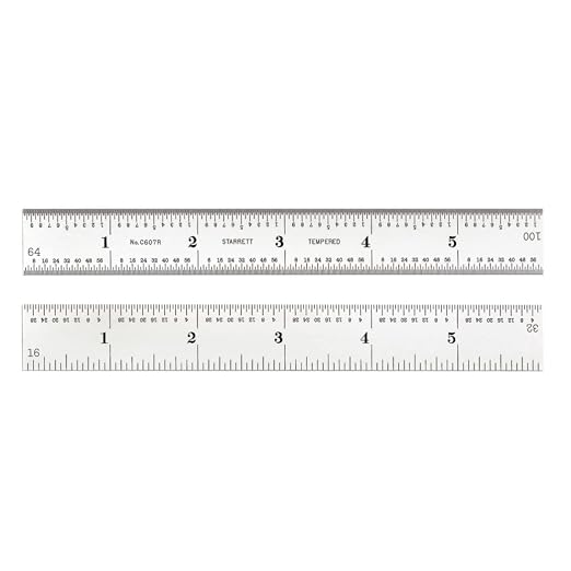 Starrett Spring Tempered Steel Rules with Satin Chrome Finish, Quick Reading and Inch Graduation - 6" Length, 7R Graduation Type, 3/64" Thickness - C607R-6