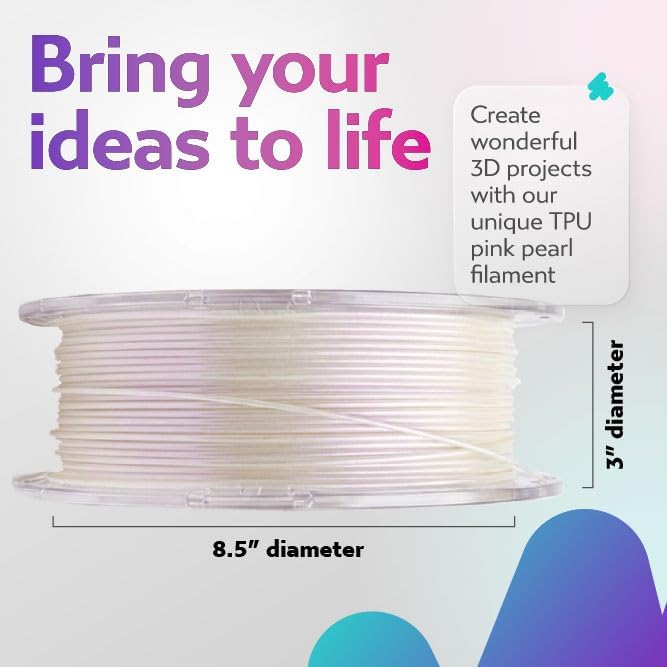 Cookiecad TPU Filament 1.75mm 1kg Iridescent Glitter 3D Printer Filament - Pink Pearl TPU