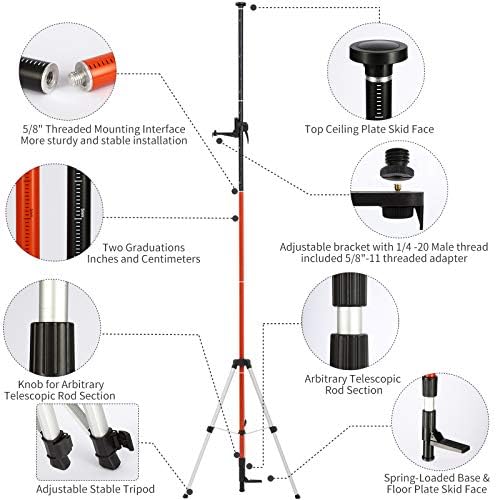 12 Ft Professional Lasers Level Pole Laser Level 360 Self Leveling