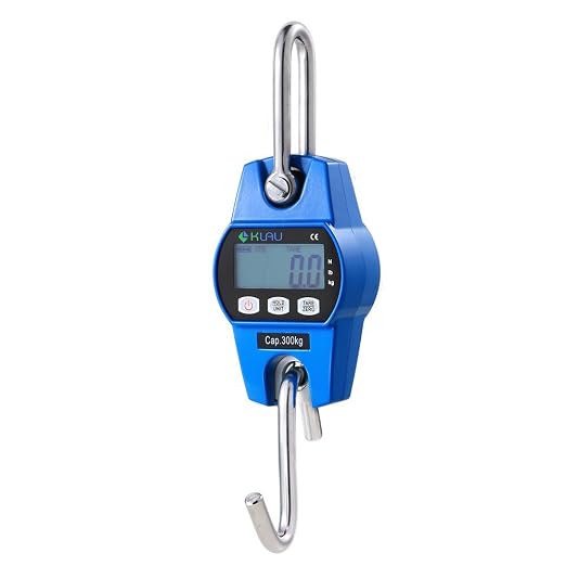 Klau Mini OCS-L Industrial Crane Scale, Blue, 300 kg / 600 lb | Digital Hanging Scale, Indoor Farm Factory Outdoor, Weighing