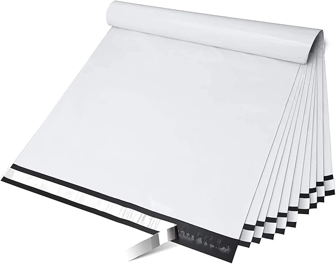 Fuxury Large Poly Mailers 24x24'' 100Pcs, Waterproof Shipping Bags White | Strong Adhesive Shipping Envelopes for Clothing, Self Seal Mailers Poly Bags Mailing Bags for Small Business Suppliers
