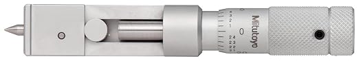 Mitutoyo 147-201 Can Seam Micrometer with Ratchet Stop, 0-0.5" Measuring Range, 0.001" Graduation, ±0.00012" Accuracy, Designed for Precise Measurement of Sprayer Cans | Ratchet Stop