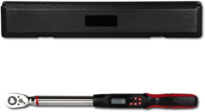 Tapha Tools 1/2 inch Digital Torque Wrench 7.4-147.5 ft-lbs (10-200 N-m) Torque Range ±2% Accuracy, LED and Buzzer Notification, Preset Memory, ISO 6789 Tested and Calibrated