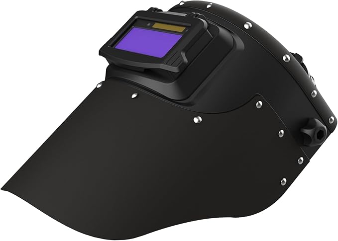 SHINE Leather Auto Darkening Welding Helmet, 1/1/1/2 True Color Flip-up Welding Mask,2x4 1/4 Variable Shade 4/9-13 Welding Hood