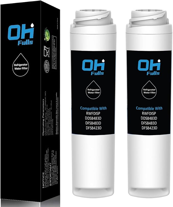 RWFDISP Water Filter Cartridge Replacement, Compatible with Viking RWFDISP RWFIC and Viking Built-In FBI, FRI, FFI, Dispenser Models VCSB, VISB, DDSB, DFSB, 2 Pack