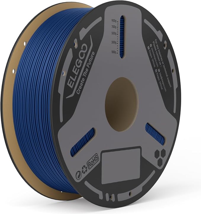 ELEGOO Carbon Fiber PLA Filament 1.75mm Blue 1KG, PLA-CF Strong 3D Printer Filament High Dimensional Accuracy, 1kg(2.2lbs) Cardboard Spool for Most FDM 3D Printers
