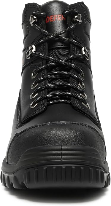 Men’s 6” & 8” Composite Toe Work Boots, Electrical Hazard Safety Boots for Men, Full-Grain Leather Construction Boots, Slip Resistant Rubber Outsole, Removable Memory Foam PU Insole