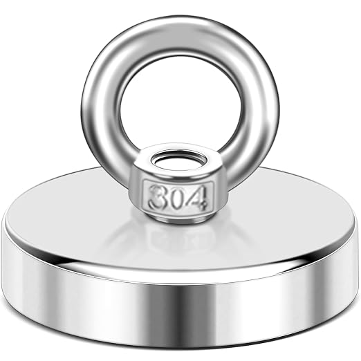 MAGXCENE Lift Fishing Magnet 3.54”(90mm), Super Strong Magnets Heavy Duty, Large Rare Earth Magnets Powerful Neodymium Salvage Magnets for Remover Shop River Lifting Retrieving