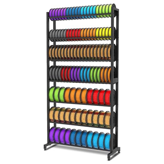 3D Printer Filament Storage Rack, Heavy-Duty 7-Tier Organizer for 3D Printing Spools, Large Capacity Holder for 3D Printing Rolls