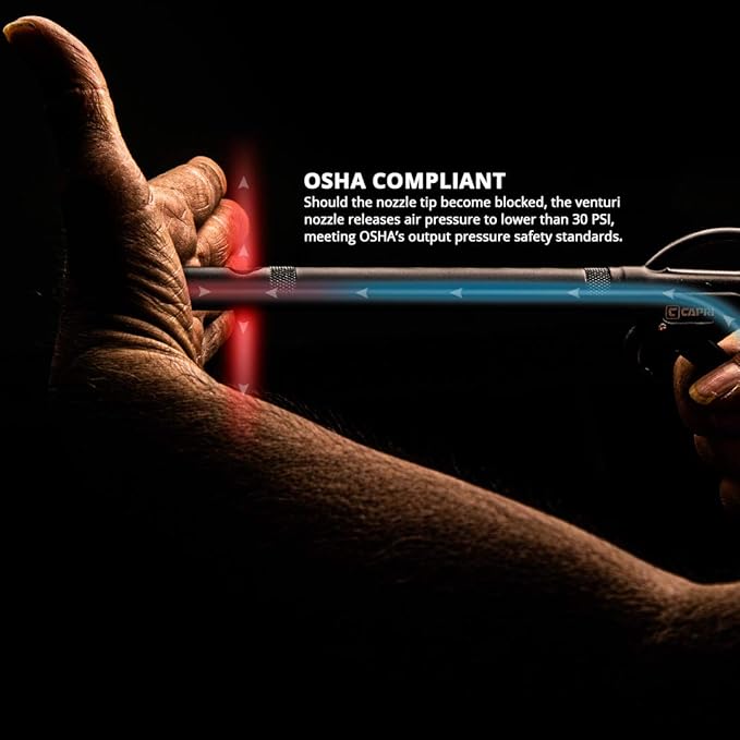 Capri Tools - CP21350 Windstorm EX High Performance Air Blow Gun with Adjustable Air Flow and Extended Nozzle