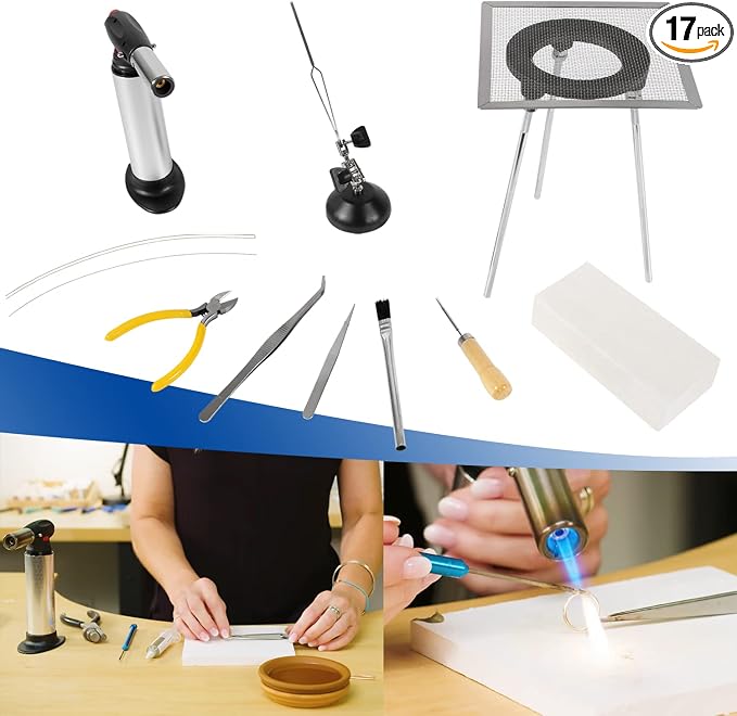 Standard Jewelry Soldering Kit with Silver Solder Wire & Butane Torch Kit for Jewelry Making Project & DIY Projects