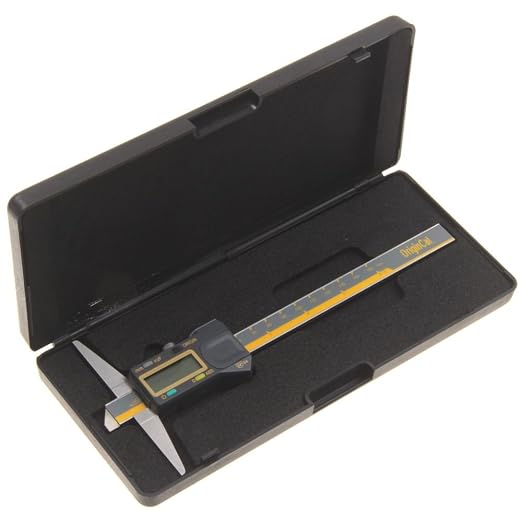 iGAGING Absolute Origin 0-6" Single Cut Depth Digital Caliper, IP54 Electronic, SPC/USB Output Port, Inch, Metric, Fraction Modes, Case, Manual, & Battery