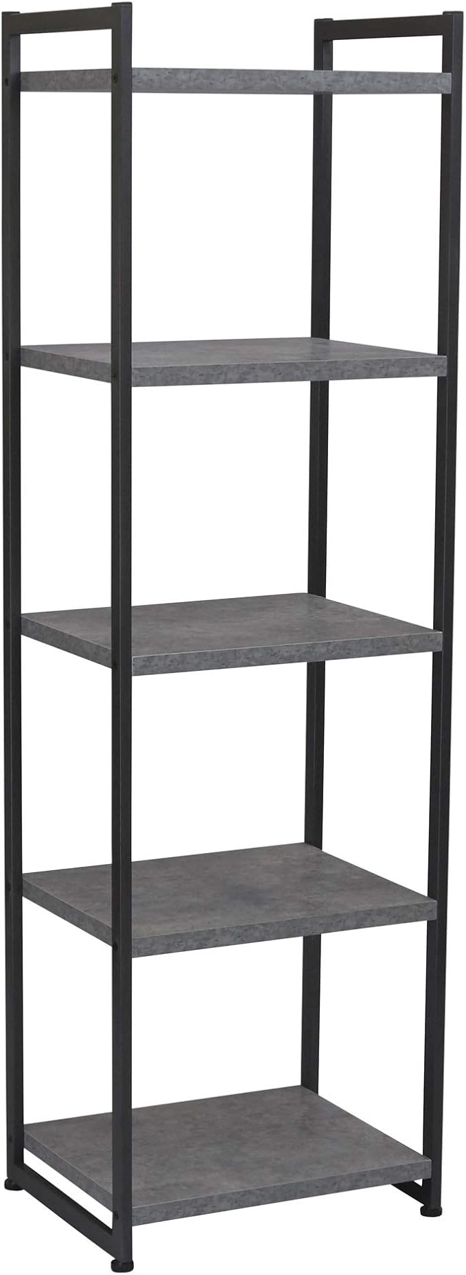 Household Essentials Slate Concrete & Iron Five-Shelf Tower Bookcase