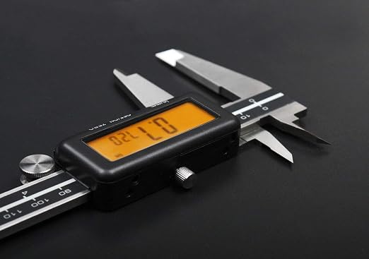 Accusize Industrial Tools 0-6''/0-150 mm, Yellow LCD Electronic Digital Caliper,Metric/Inch, 0.0005''/0.01mm Resolution, 1110-1818 | 150 mm/6 in Range, 0.01 mm/0.0005 in Resolution, ±0.03 mm Accuracy, Metric/Inch, Yellow LCD