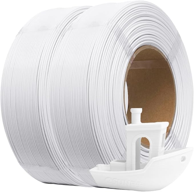 eSUN PLA+ Refilament 1.75mm, 3D Printer Refill PLA Plus, 1KG per Roll, 2 Rolls Spoolless 3D Printing Filament for 3D Printers,Cold White