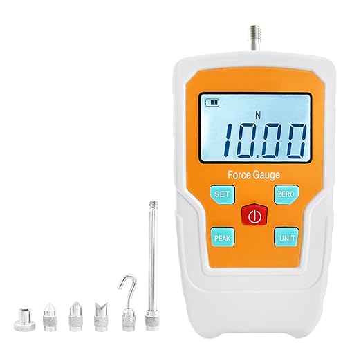 Digital Force Gauge Push and Pull Meter Dynamometer Tension Pressure Tester Thrust Meter Compression Load Plug Force Destructive Tests 10N/1kg/2.2lb/36Oz