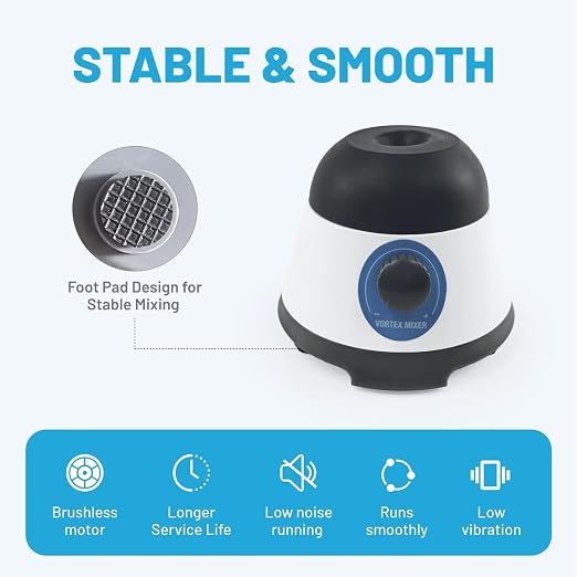 Mini Vortex Mixer with Touch Start Function, Lab Mixing, Nail Polish,Eyelash Adhesives and Acrylic Paints Mixing, Lab Vortexer for Tubes,Include 50 pcs Stainless Steel Mixing Balls
