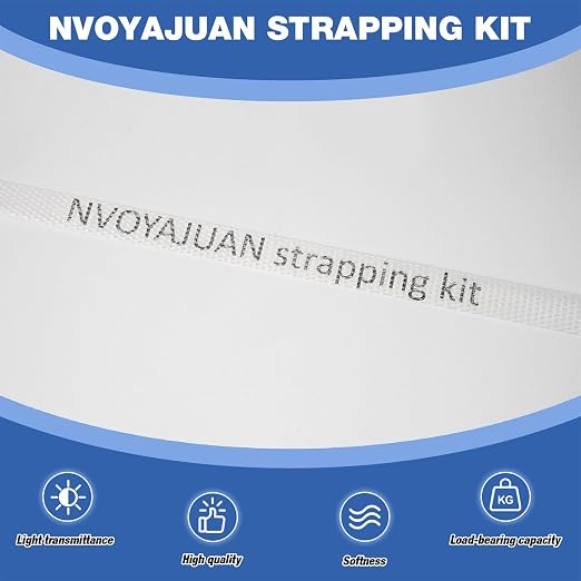 Banding Strapping Kit with 1/2" x3600 ft Polypropylene (PP) Band 300 Metal Seals 100 Plastic Edge Protectors Tensioner Sealer Tool Glove for Pallet Box Packaging
