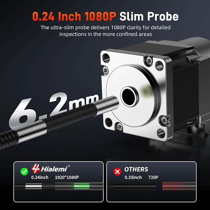 Two-Way Articulating Borescope with Light, 1080P Industrial Endoscope Inspection Camera with Flexible Articulated Probe, 5" IPS Screen, IP67 Waterproof for Engine Aircraft Automotive-5FT