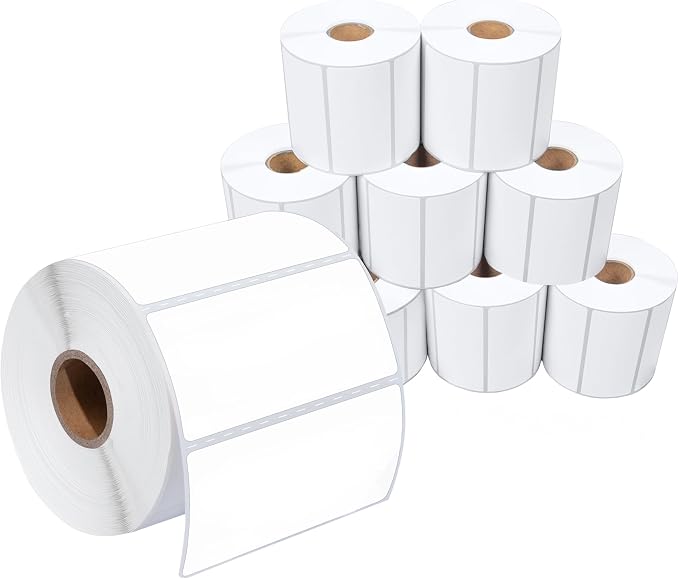 Spartan Industrial - 3" X 1.5" Direct Thermal Labels (9000 Count, 10 Rolls) - Inventory Barcode Stickers, SKU Labels, and Shelf Identification - Compatible with Zebra and Rollo Printers