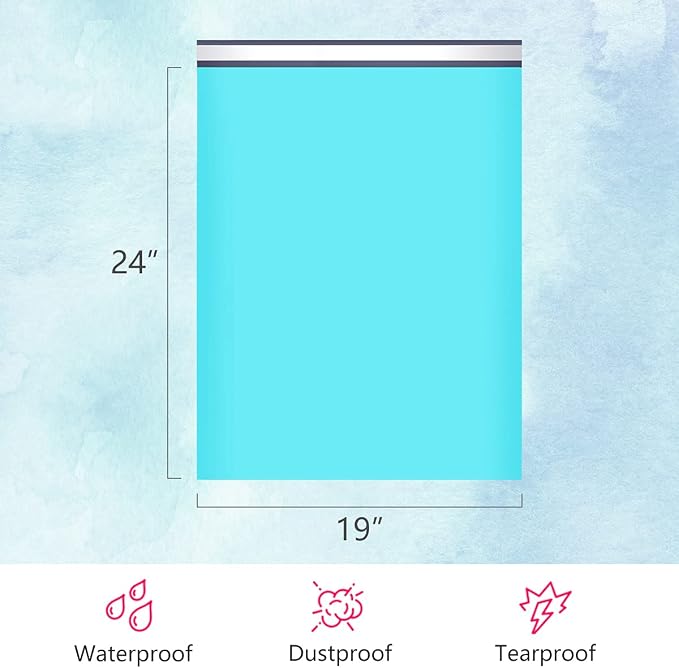 UCGOU Poly Mailers 19x24 Inch Teal 100 Pack Extra Large Shipping Bags Strong Thick Mailing Envelopes Self Seal Adhesive Waterproof and Tear Proof Boutique Postal for Clothing Quilt and More