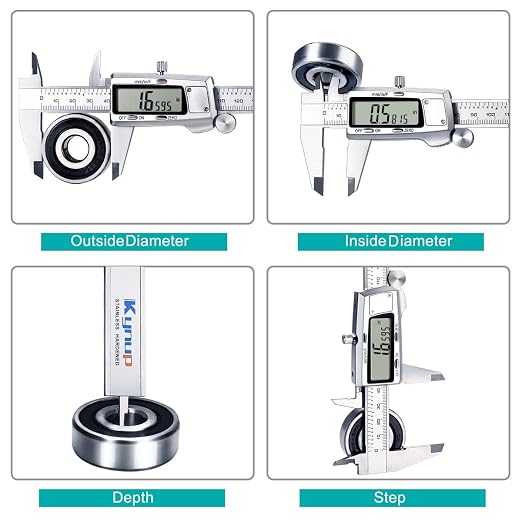 Kynup Calipers 0-12inch, Calipers Measuring Tool, Micrometer Dial Vernier Caliper Digital, Switch from Inch Metric Fraction