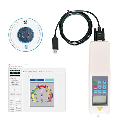 HF-500 Digital Force Gauge Push Pull Gauge Meter 500N with USB Cable HF-500N