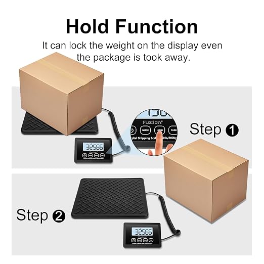 Fuzion Shipping Scale, 440LB x 10g High Accuracy Digital Postal Scale | Durable Alloy Steel Platform, Heavy Duty Scale for Packages, Luggage, Large Floor Scale Battery and AC Adapter Included