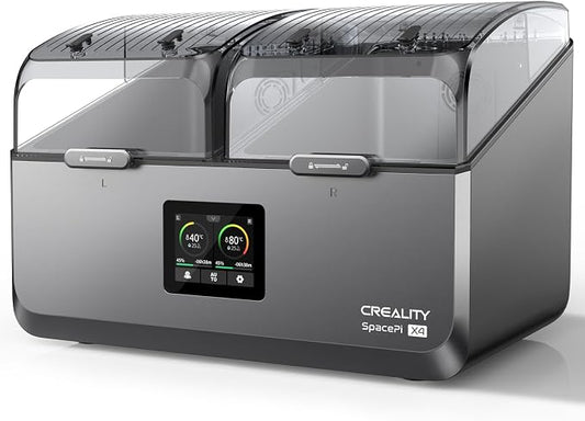 Creality Filament Dryer 4 Spools,Space Pi X4 Filament Storage Box:Dual Independent Heating Chambers Up to 85℃,Auto Silent Power Saving Storage Mode and Active Dehumidification for PLA PETG ABS