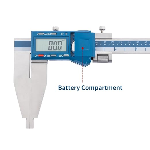 Dasqua 0-12"/300mm Heavy Duty Long Jaw Absolute Origin Digital Caliper, IP54 Stainless Steel Electronic Measuring Tool, in/mm Conversion, Accurary ±0.002"/0.04mm, Resolution 0.0005"/0.01mm