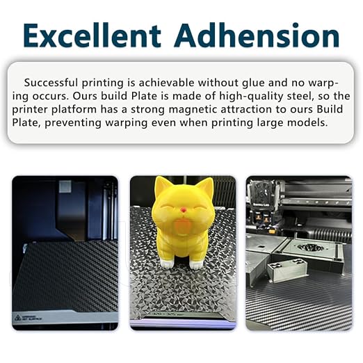 PEO PET For Bambu Lab H2C A2L Build Plate 335x325mm Double Sided Printing H2C Build Plate Carbon Fiber+Diamond Smooth Build Plate Easy Bend Removal TPU/PETG/PLA Filaments For Bambu Lab A2L Accessories