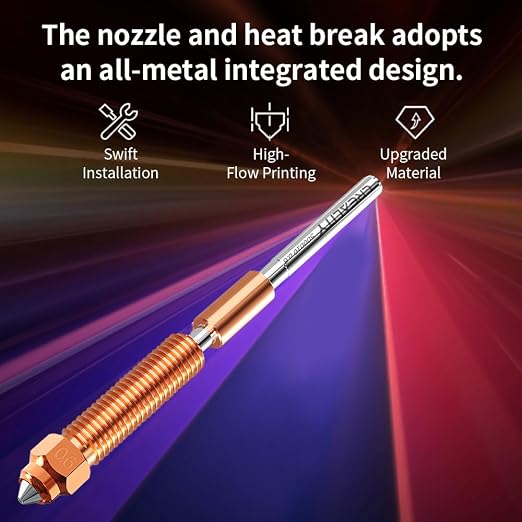 Creality K1 SE Nozzle 0.6mm, Original K1C Unicorn Quick-Swap Nozzle with Titanium Alloy Heat Break, Copper Alloy and Hardened Steel for Creality K2 SE/K1/K1 Max/Ender 3 V3 SE KE/3 V3 Plus 3D Printers