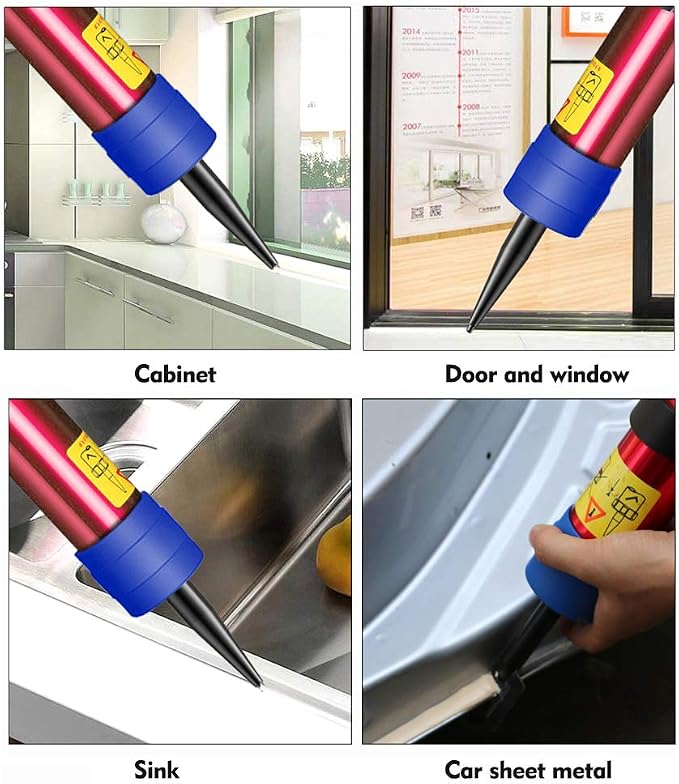 Shkalacar Glass Glue Gun, Adjustable Pneumatic Air Rubber Gun Tool 310ml Hard Glue Sealant Applicator Caulking Gun Tool, Windows Repair Instrument Hard Glue Sealant Applicator Caulking