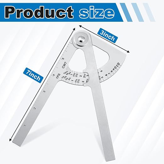 Moxweyeni 8 Pack Pipe Caliper Measuring Tool 7 Inch Stainless Steel Pocket Pipe Size Measuring Tool Diameter Gauge for Iron and Copper Tubing Size